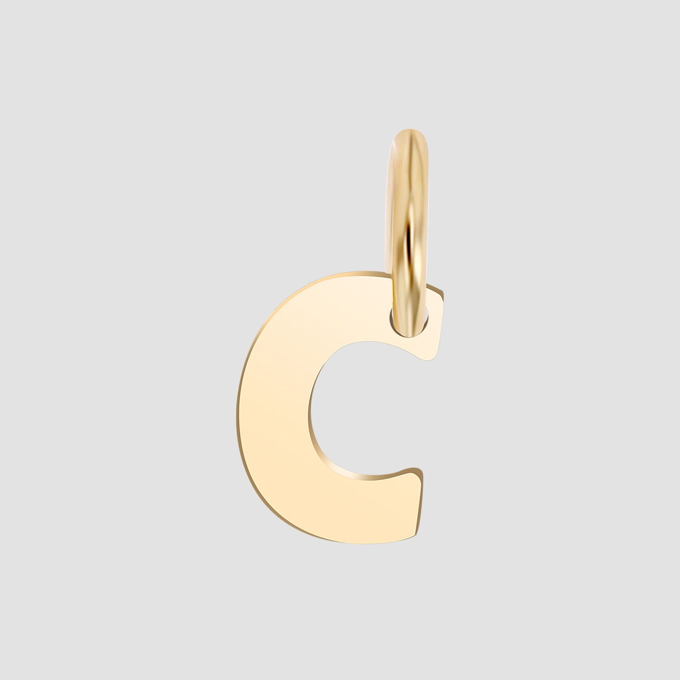 375/- Gold Anhänger "Golden Initials - C" ohne Kette, Buchstaben, Initialien, 9 Karat, Gelbgold
