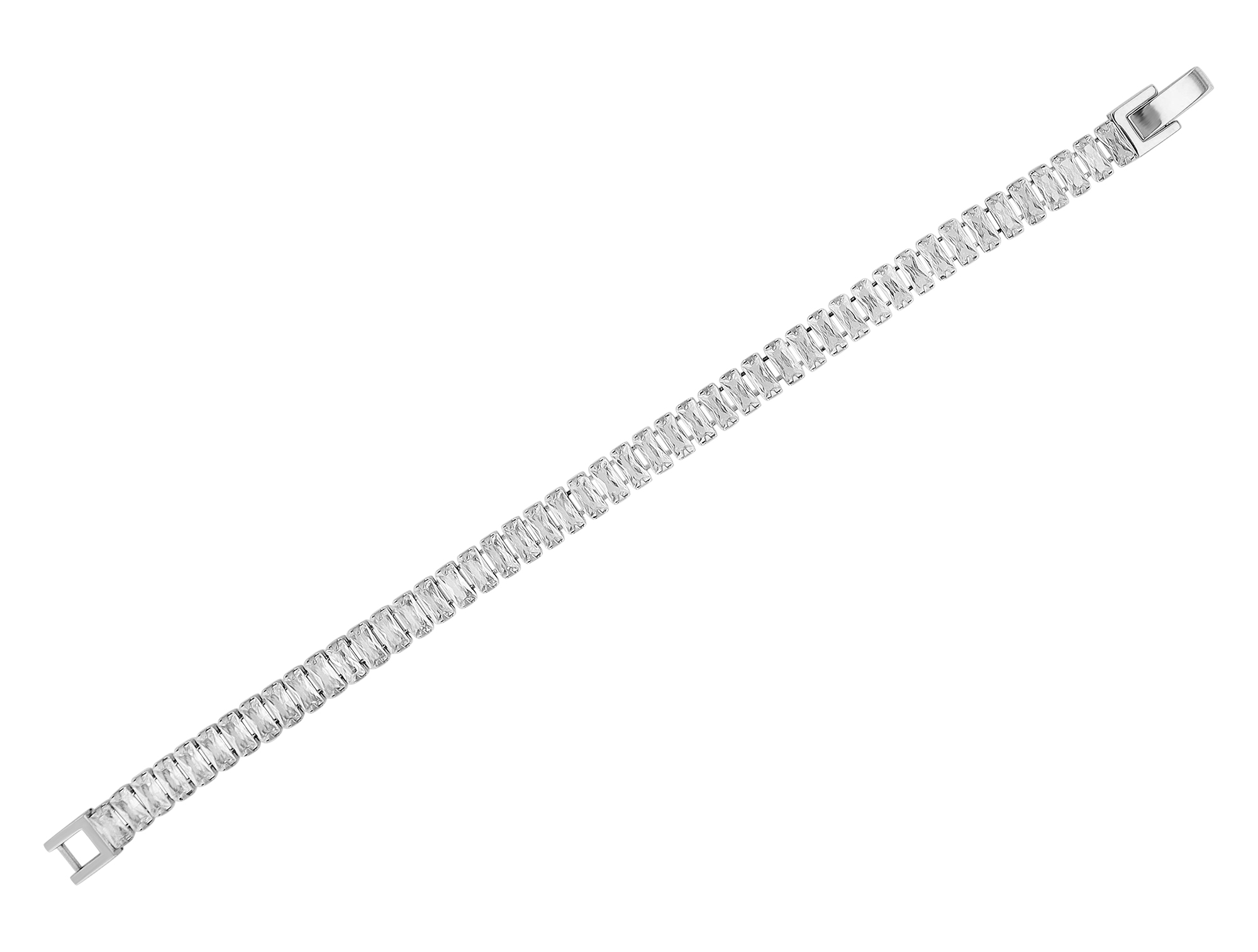 "Benedetta " Tennis-Armband, Zirkonia, 16,5 + 2,5 cm, silberfarben