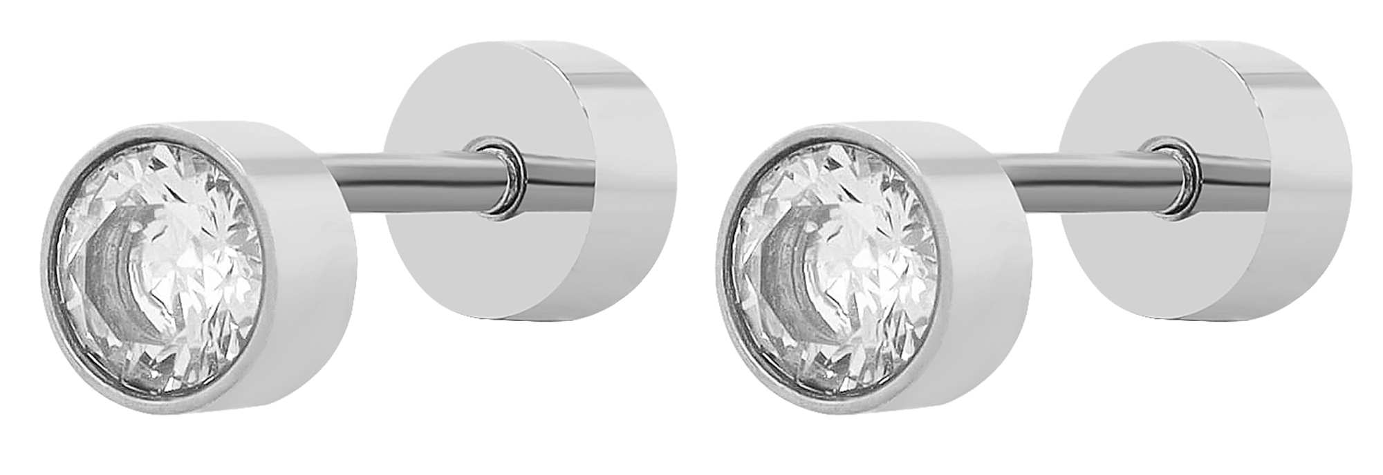 "Kali", Edelstahl Ohrstecker/-piercing, Zirkonia
