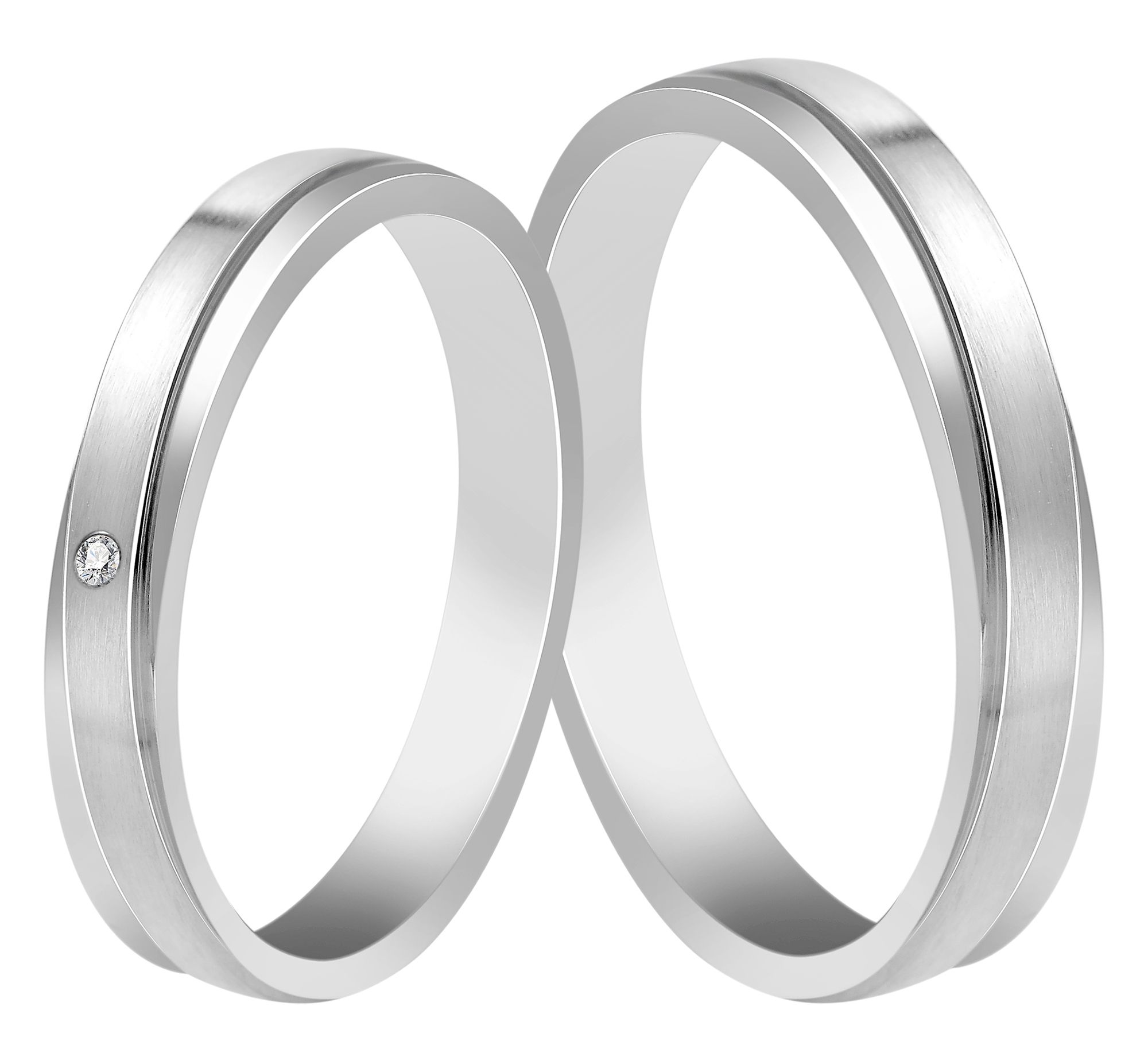 "Unity" Herren-Partnerring, Gr 64, Edelstahl, silberfarben
