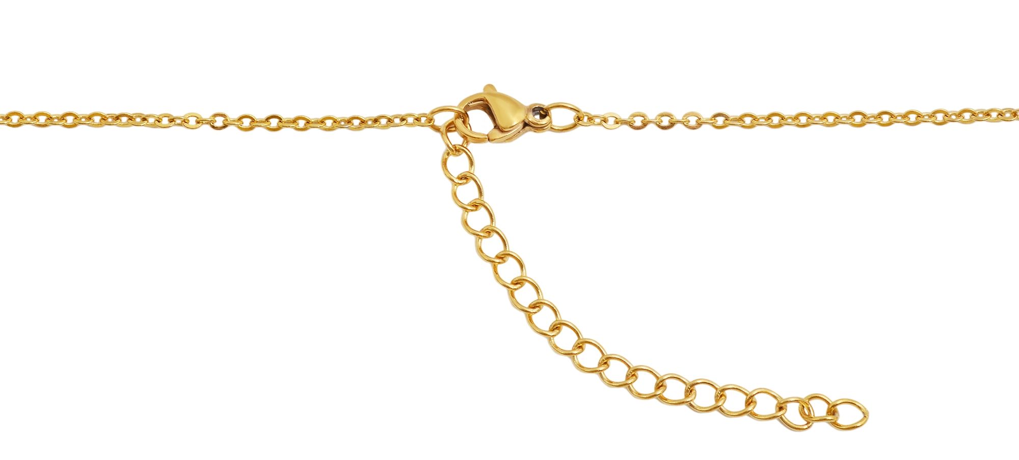 Edelstahl Ankerkette mit Anhänger, Länge 43+5cm, goldfarbig