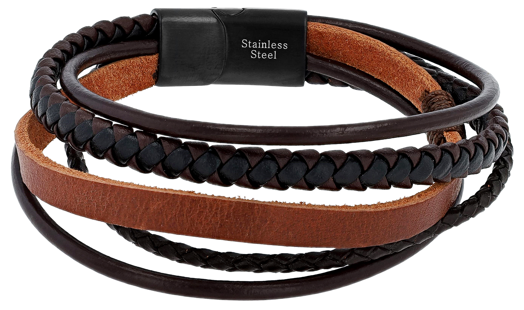 "Abbe" Echtlederarmband 22 cm, Magnetschließe, braun