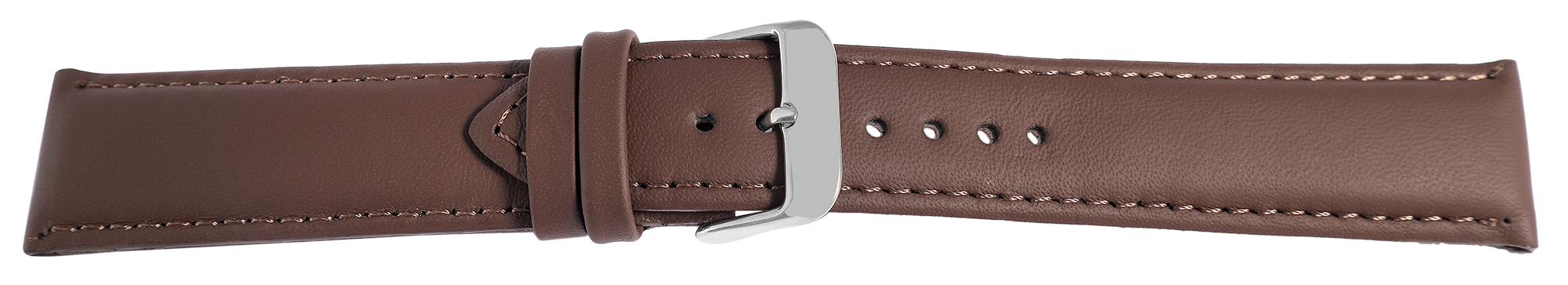 Echtleder Uhrenarmband, dunkelbraun, gepolstert, VE-6