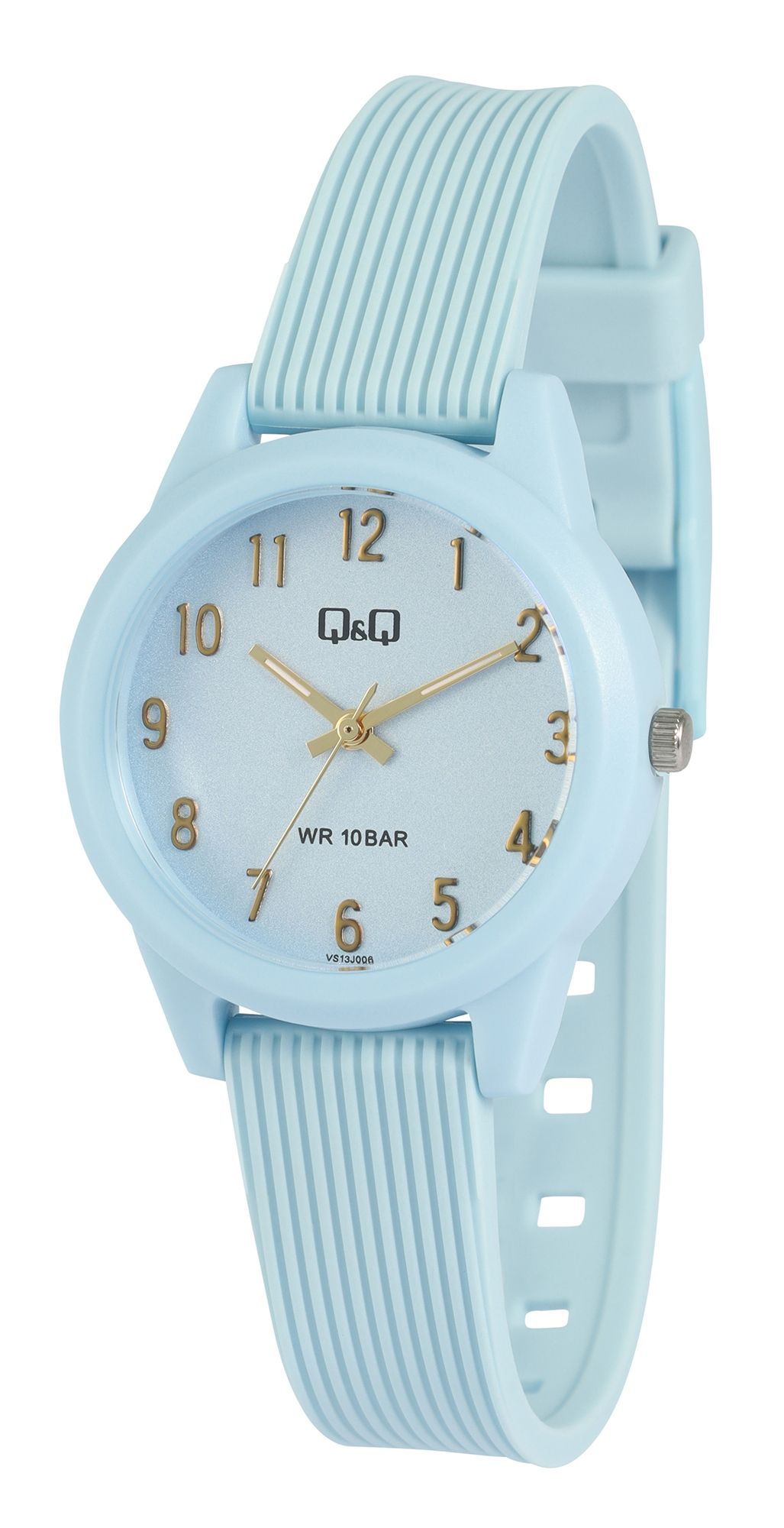 Q&Q Damen-/ Jugenduhr, Kunststoffarmband, 10 ATM, Ø 32 mm, hellblau