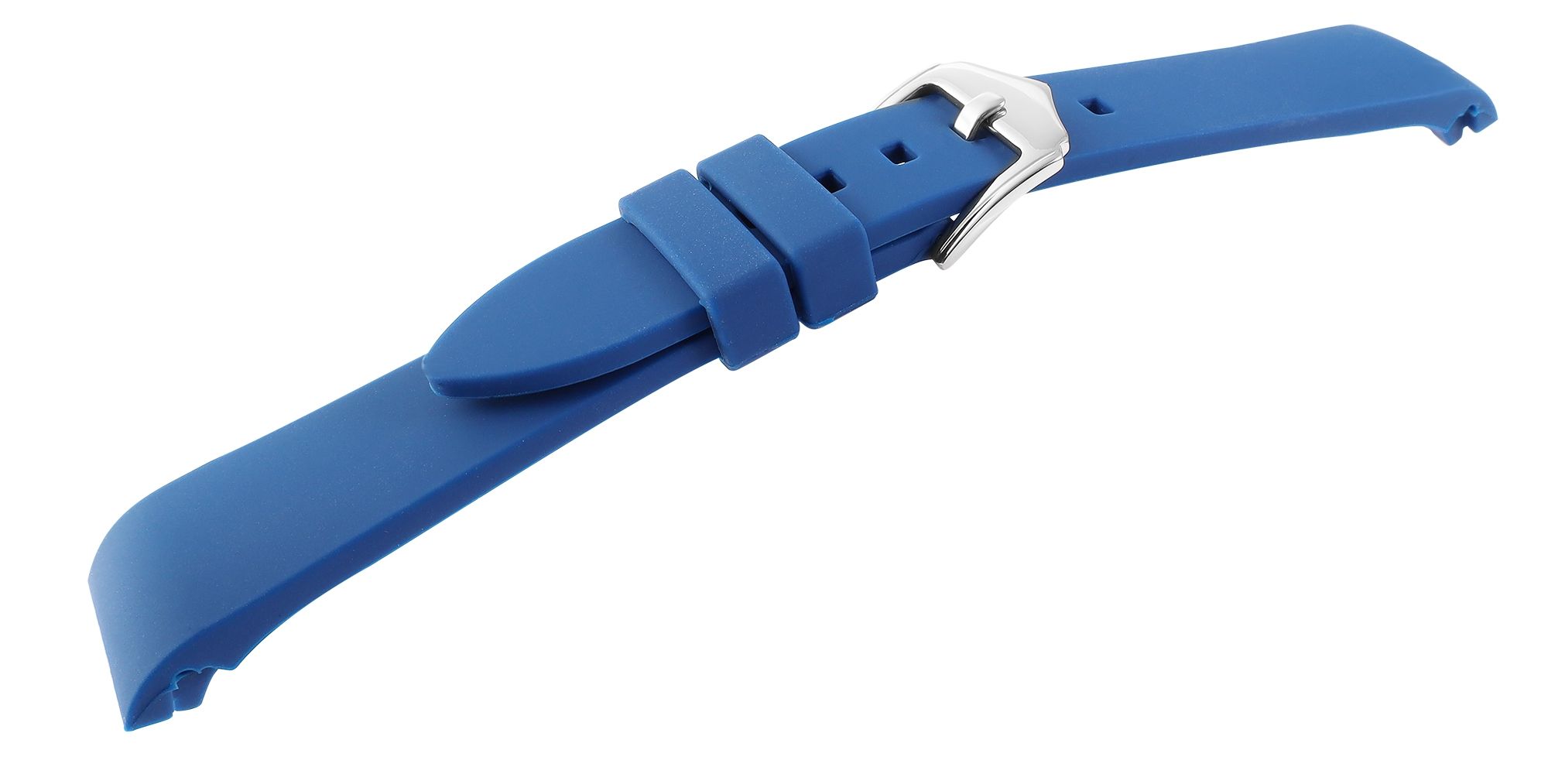 Silikon Uhrenarmband, Dornschließe, blau, 18 mm