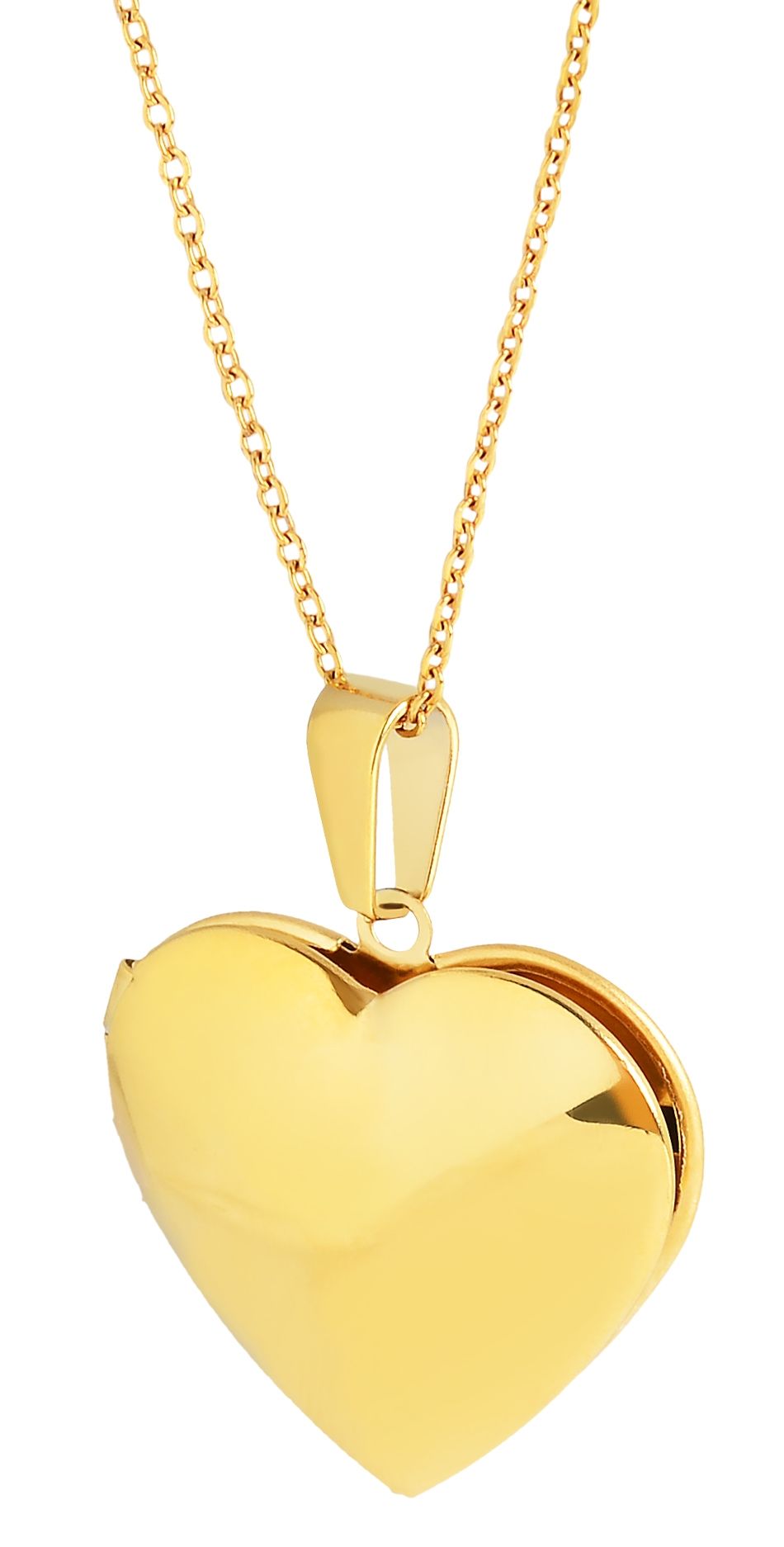 "Melli" Medaillon aus Edelstahl, Herz, goldfarben