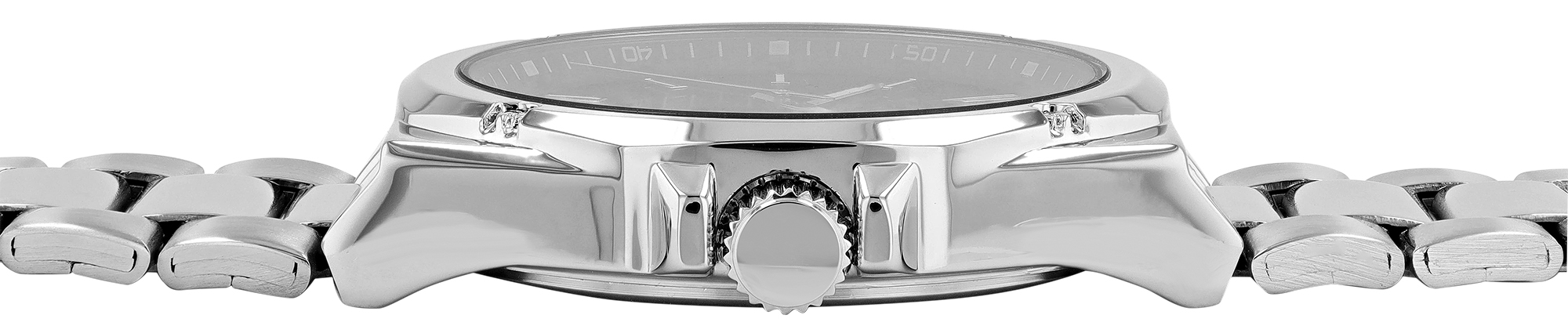 Q&Q Herrenuhr mit Edelstahlband, Ø 42 mm, silberfarben/ blau