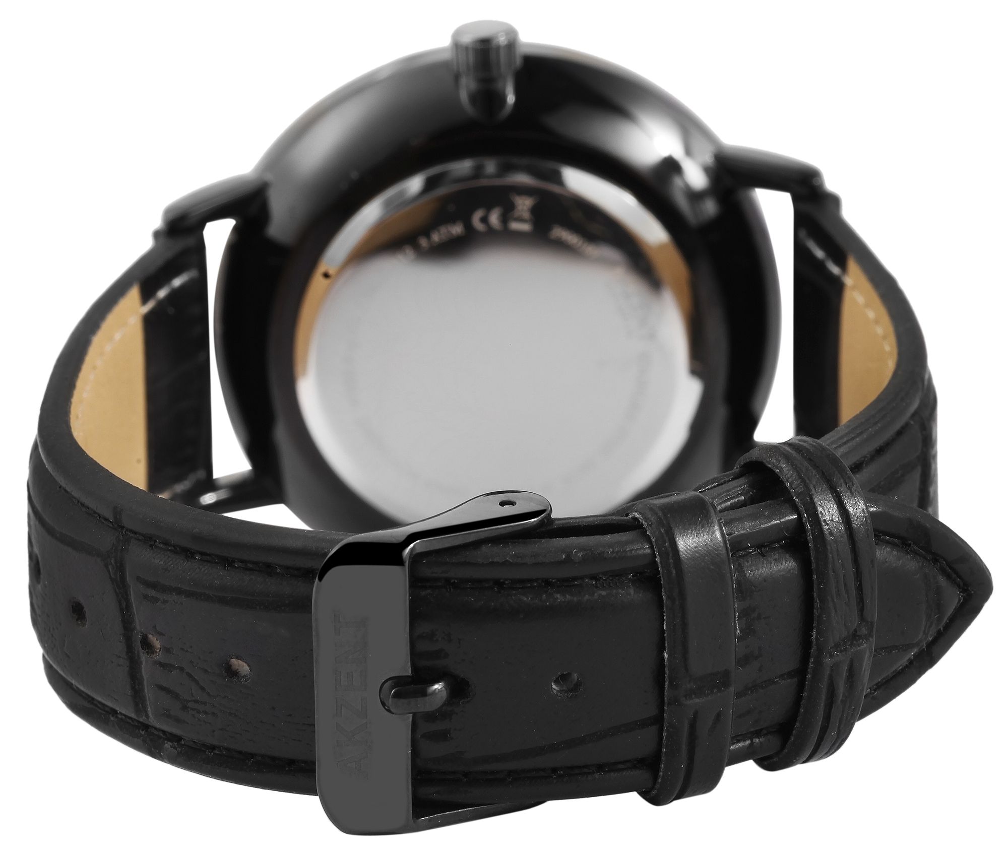 Akzent Exclusive Herrenarmbanduhr mit Lederimitationsarmband