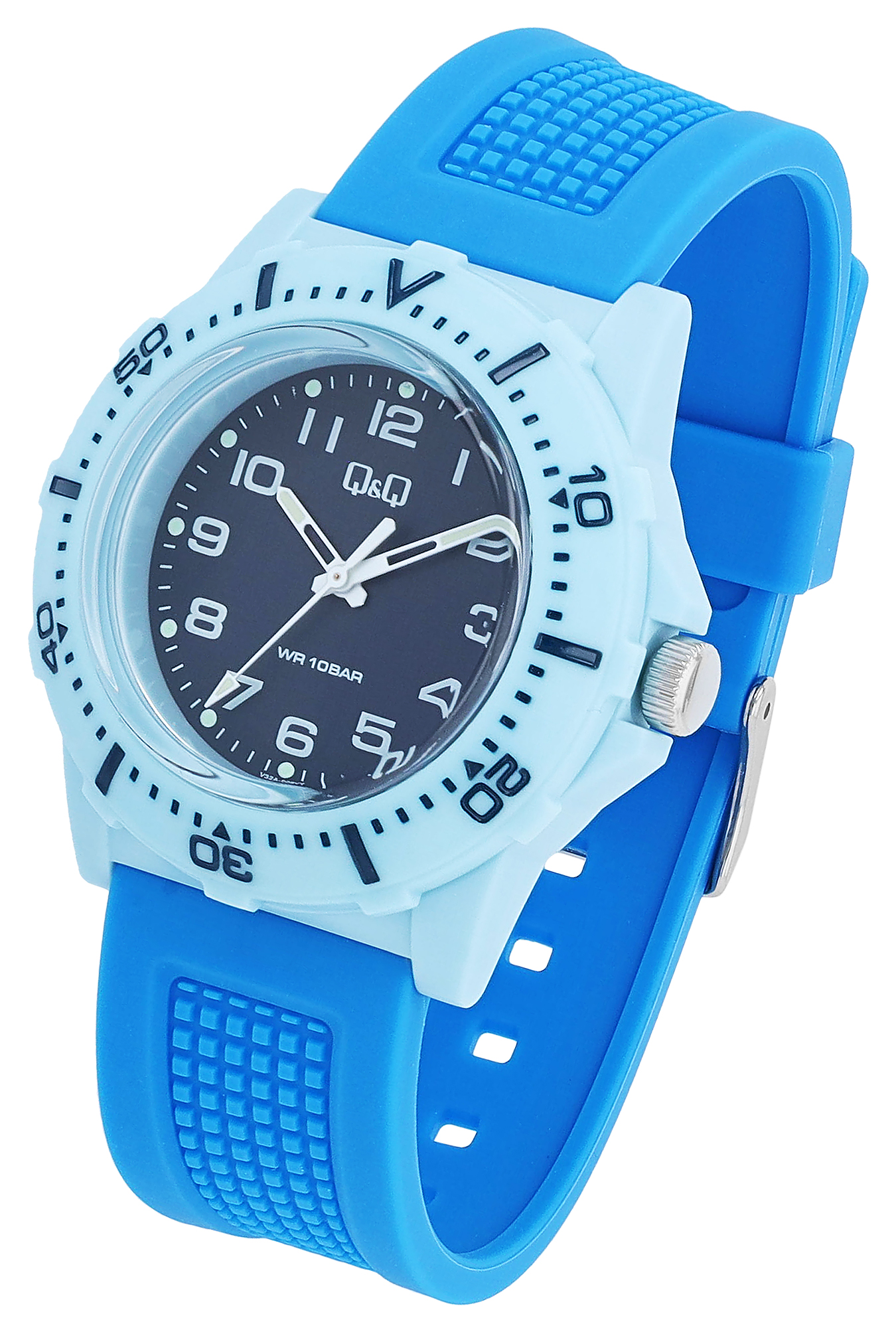 Q&Q Herrenuhr mit Silikonarmband, 10 BAR