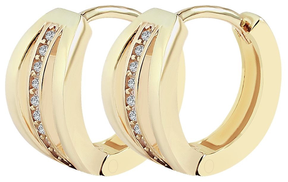 333/- Gold "Madeline"  Klapp-Creolen mit Zirkoniabesatz