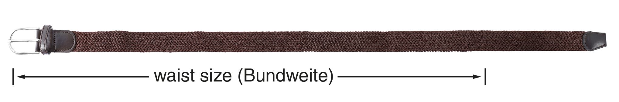 Flechtgürtel aus Textil, VE 12, 5x Gr. 95cm, 5x Gr. 105cm, 2x 115cm
