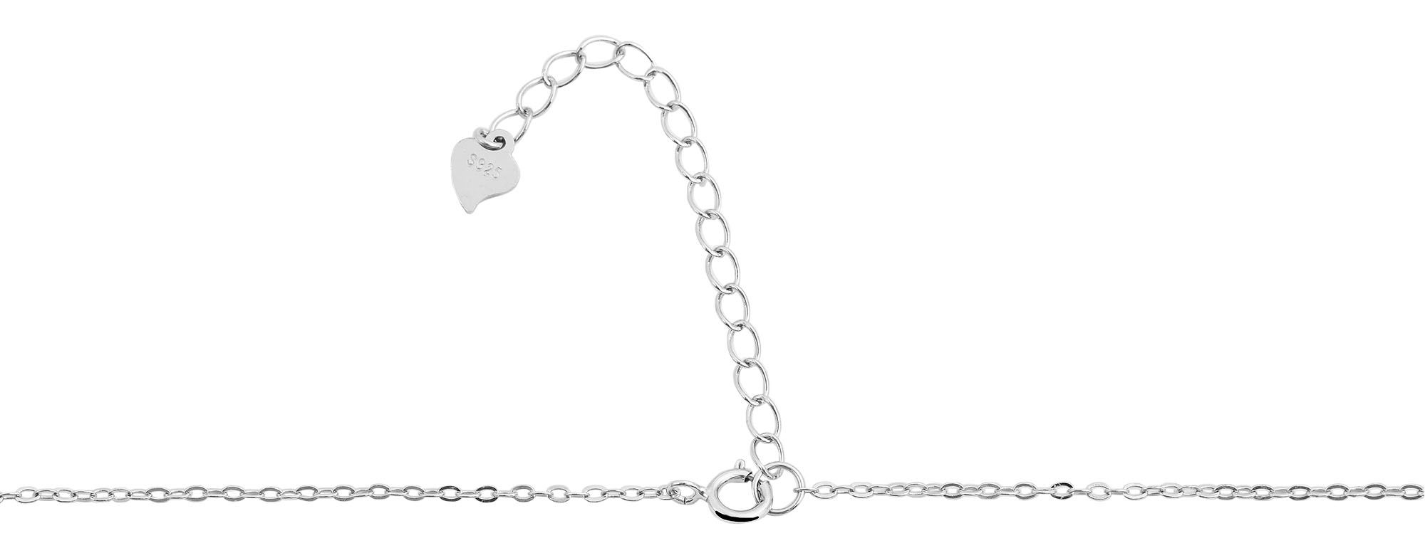 "Marit" 925/- Echt Silber Kette 43+5 cm mit Anhänger, Imitationsperle, rhodiniert