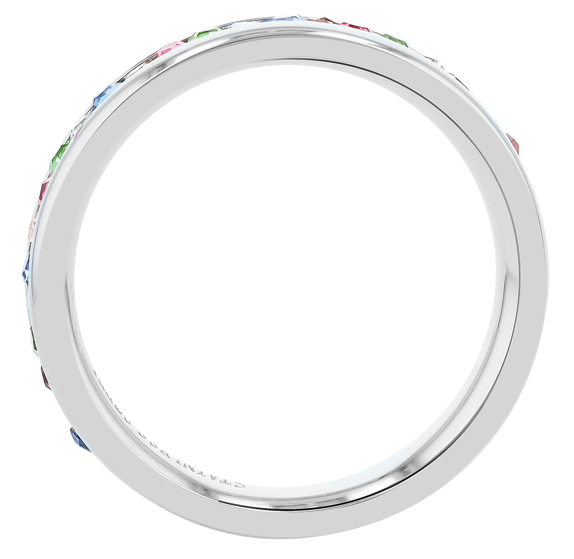 "Colorful", Akzent Damen-Ring Gr 56, Edelstahl, bunter Similibesatz, silberfarben