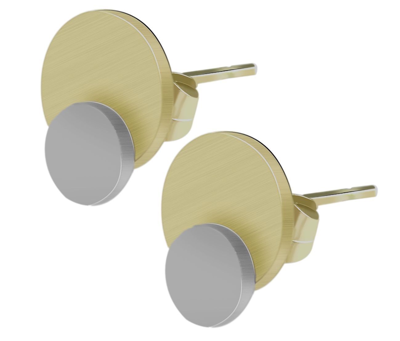 "Lynne" Edelstahl Ohrstecker, bicolor (silber- & goldfarben)
