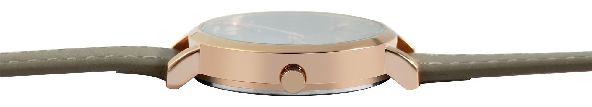 Just Watch Damenuhr mit Echtlederarmband, taupe/roségoldfarben