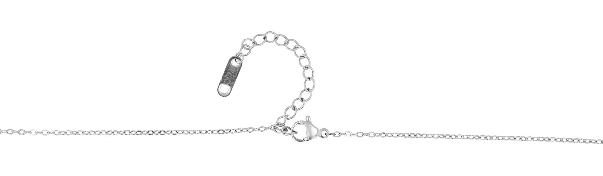 Akzent Kette mit Herzanhänger, "Lorelei", Edelstahl, silberfarben