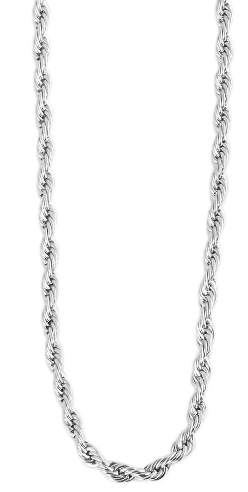 "Fariene" Edelstahl Kordelkette 42 + 5 cm/ 2 mm, silberfarben
