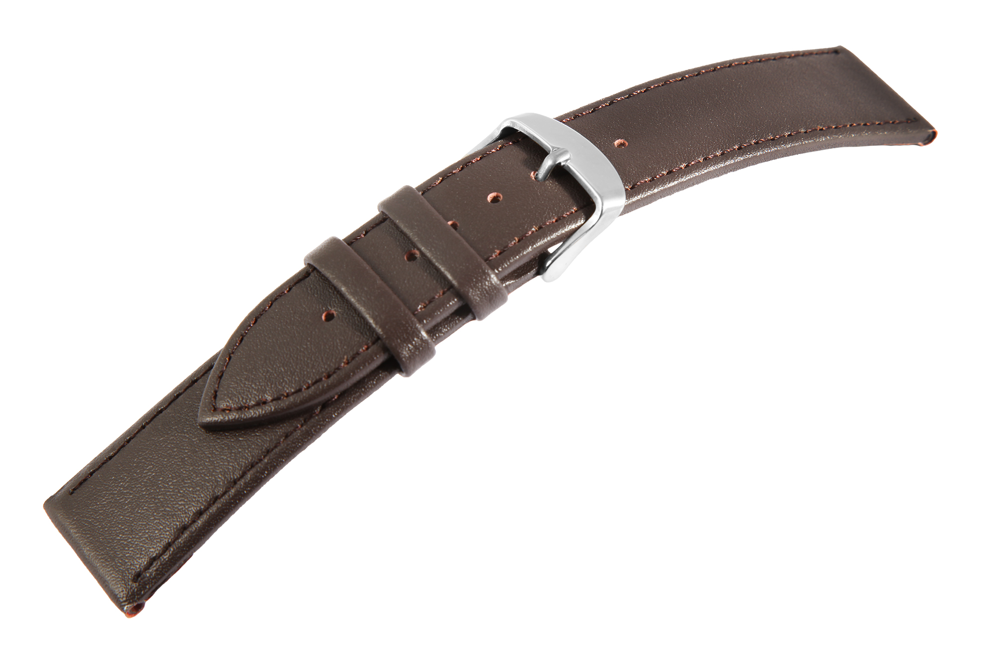 Echtleder-Uhrenarmband, dunkelbraun, 16 mm