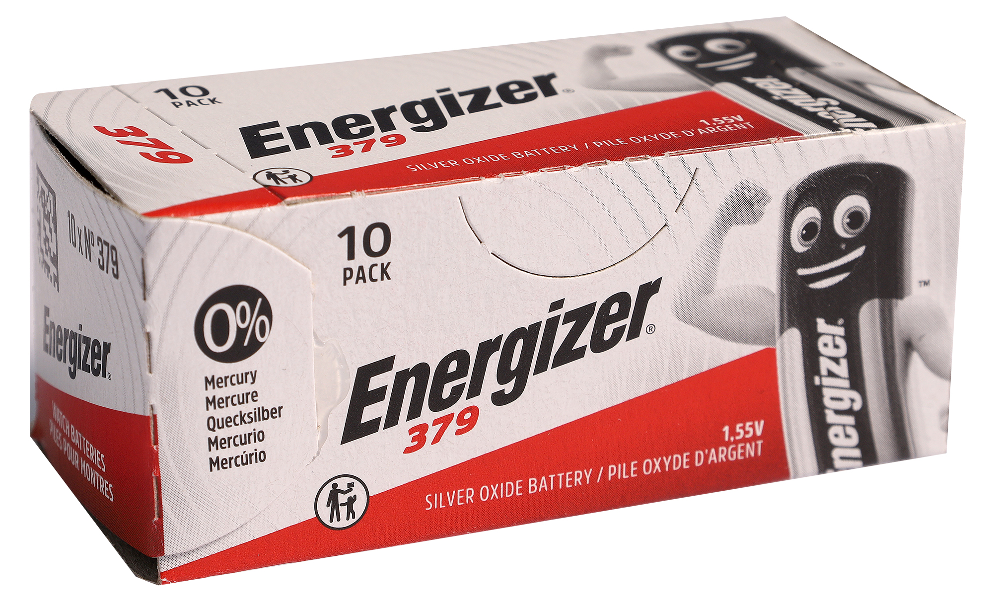 Energizer 379 Knopfzellen (10er-Pack) – 0% Quecksilber, 1,55V Silberoxid-Batterien
