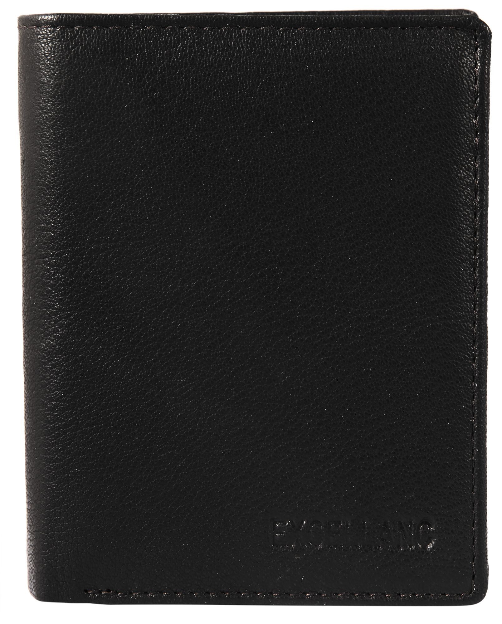 Excellanc Echtleder Geldbörse, Hochformat, schwarz