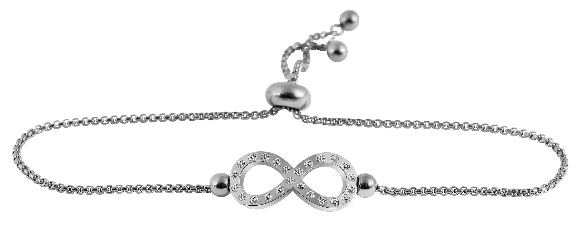 Akzent Infinity-Armband, Edelstahl, silberfarben