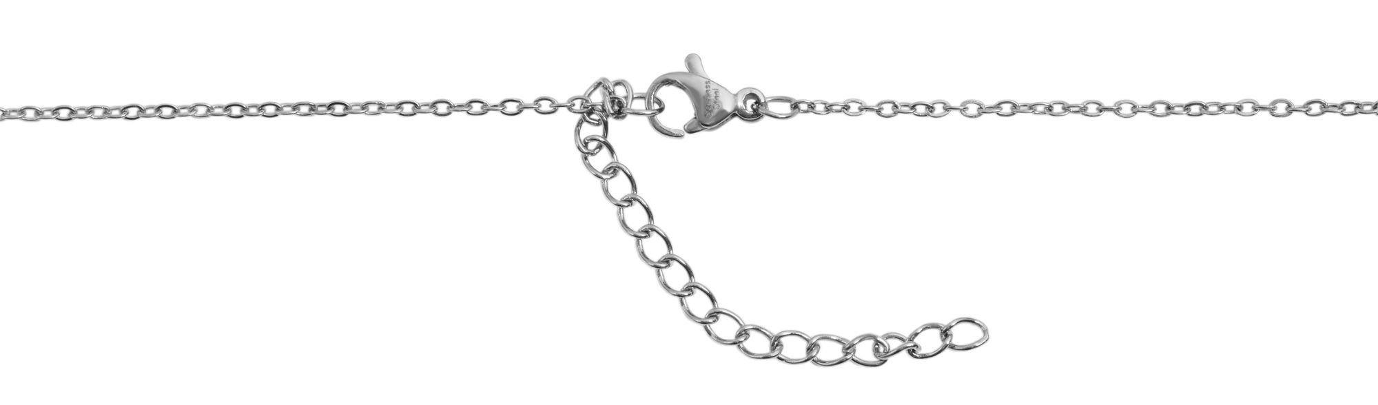 Akzent Edelstahl Halskette mit Anhänger, Länge: 43+5cm, silberfarbig