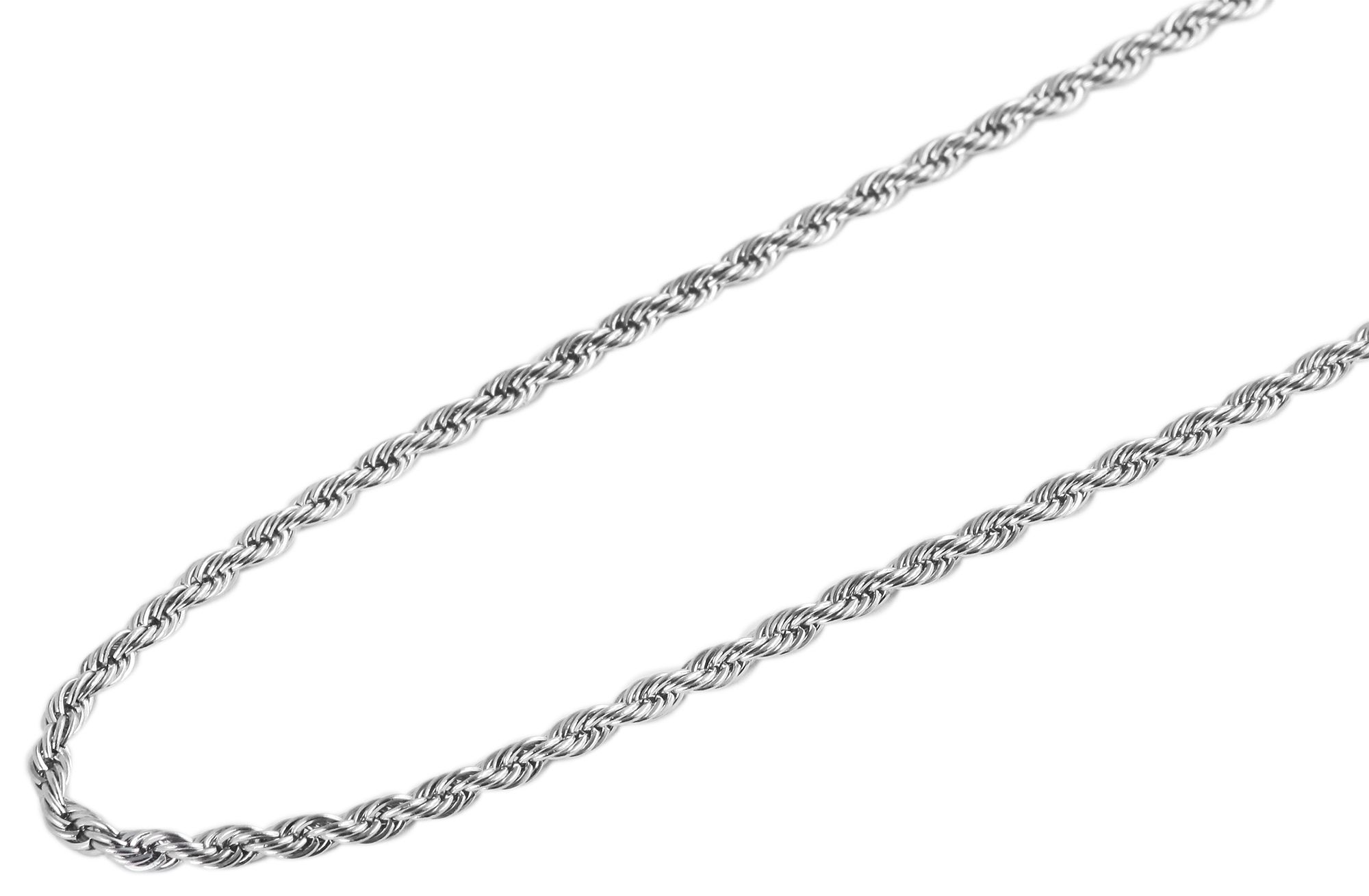 "Fariene" Edelstahl Kordelkette 40 + 5 cm/ 2 mm, silberfarben