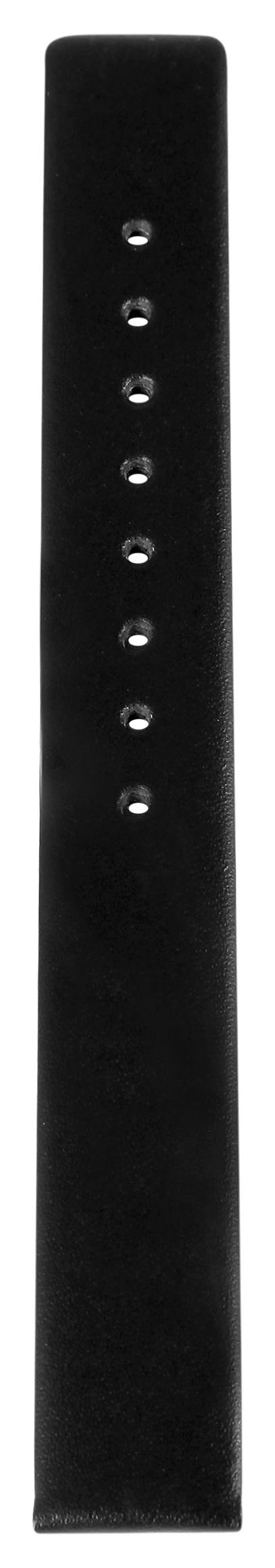Echtleder-Uhrenarmband, Edelstahl Dornschließe, schwarz, 14 mm