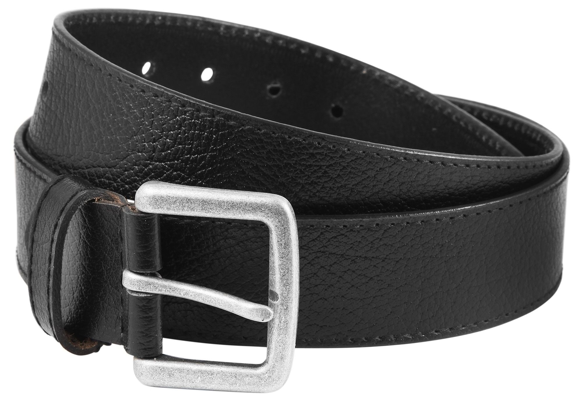 Leonardo Verrelli Echt Leder Gürtel, schwarz, Länge 130 cm