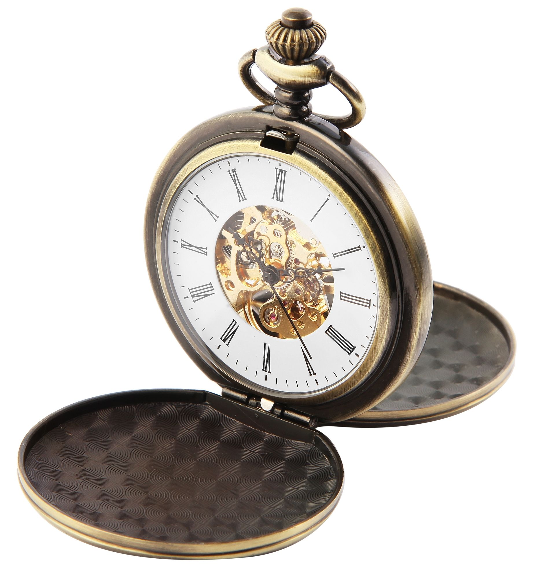 Excellanc Taschenuhr mit Handaufzug, mechanisch, bronze