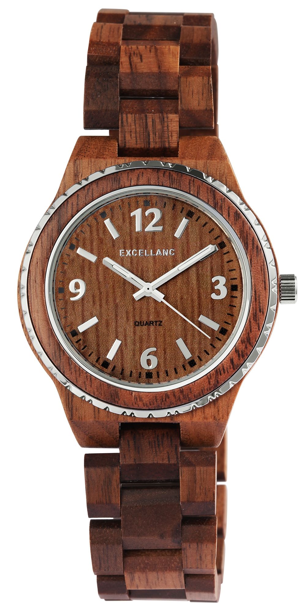 Excellanc Unisexarmbanduhr aus Walnussholz