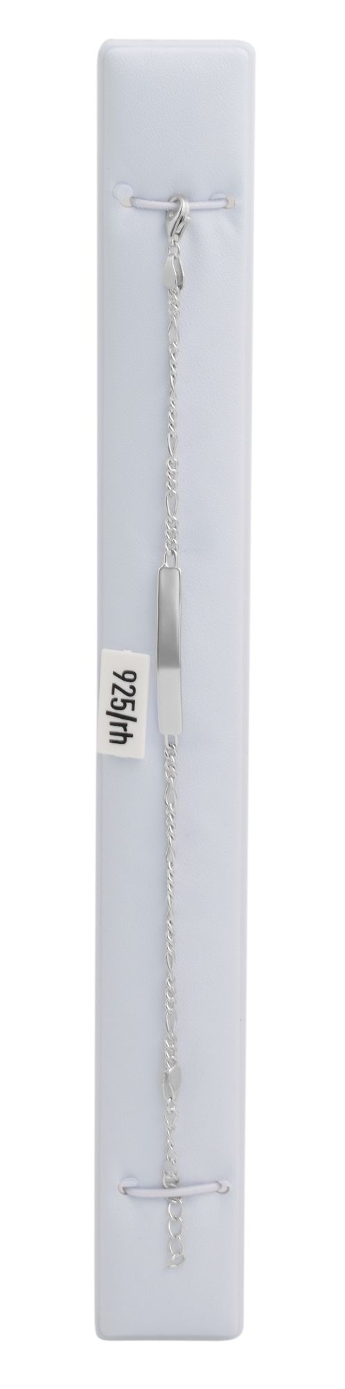 925/- Echt Silber Identarmband "Ida", 17+3 cm, 925/ rhodiniert