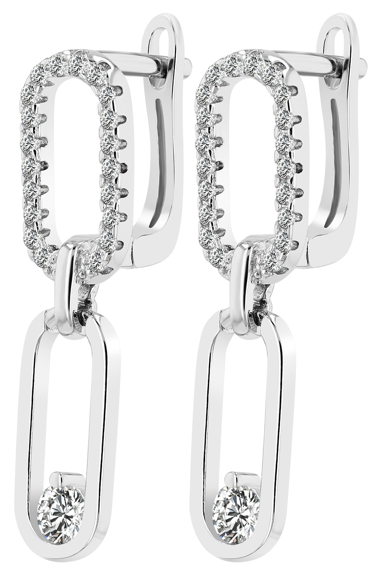 "Taima" - Creole mit Anhänger aus 925/- Echt Silber und rhodiniert