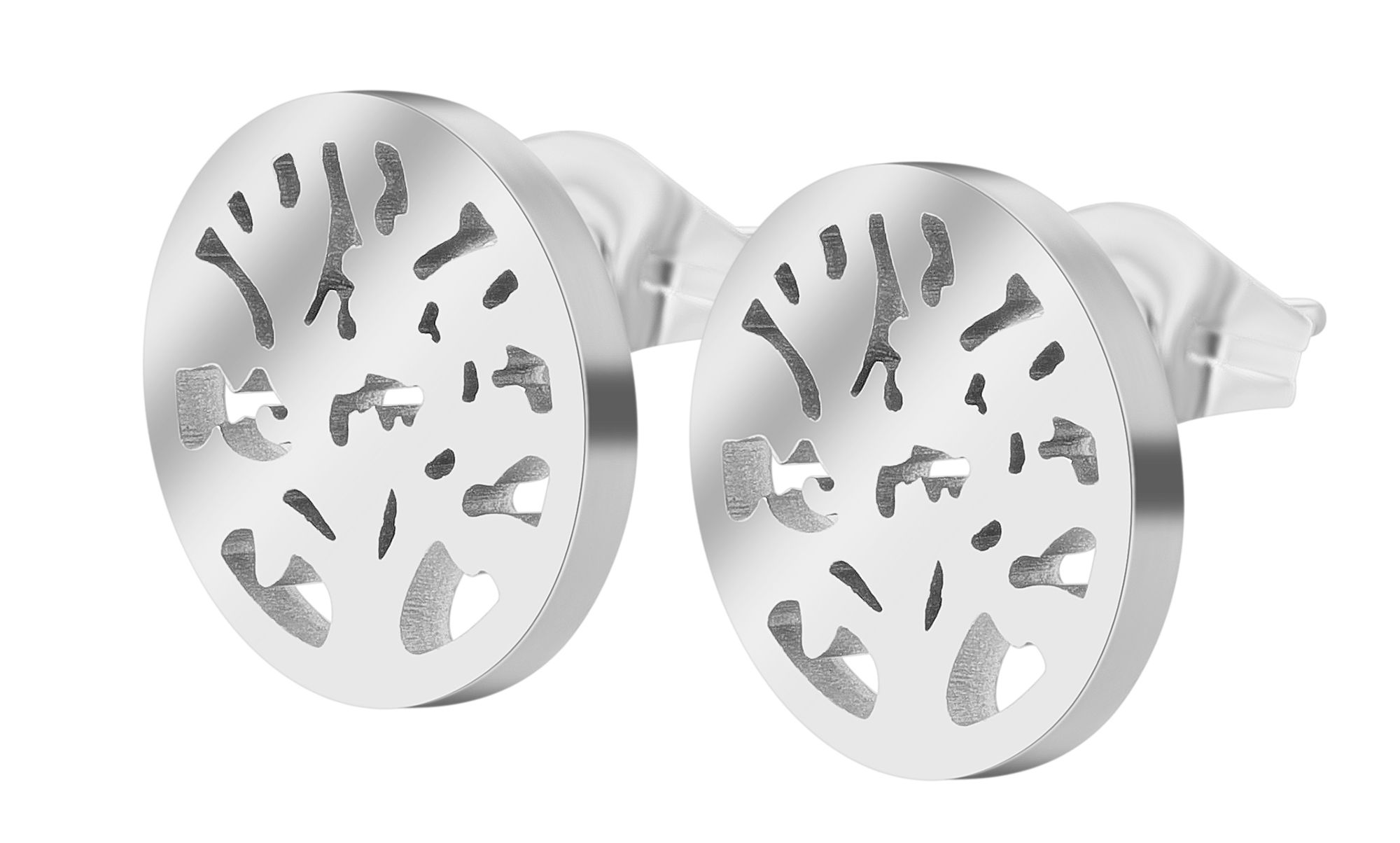 "Lanai" Edelstahl Schmuckset - Lebensbaum, (Kette 45 cm & Ohrstecker), silberfarben
