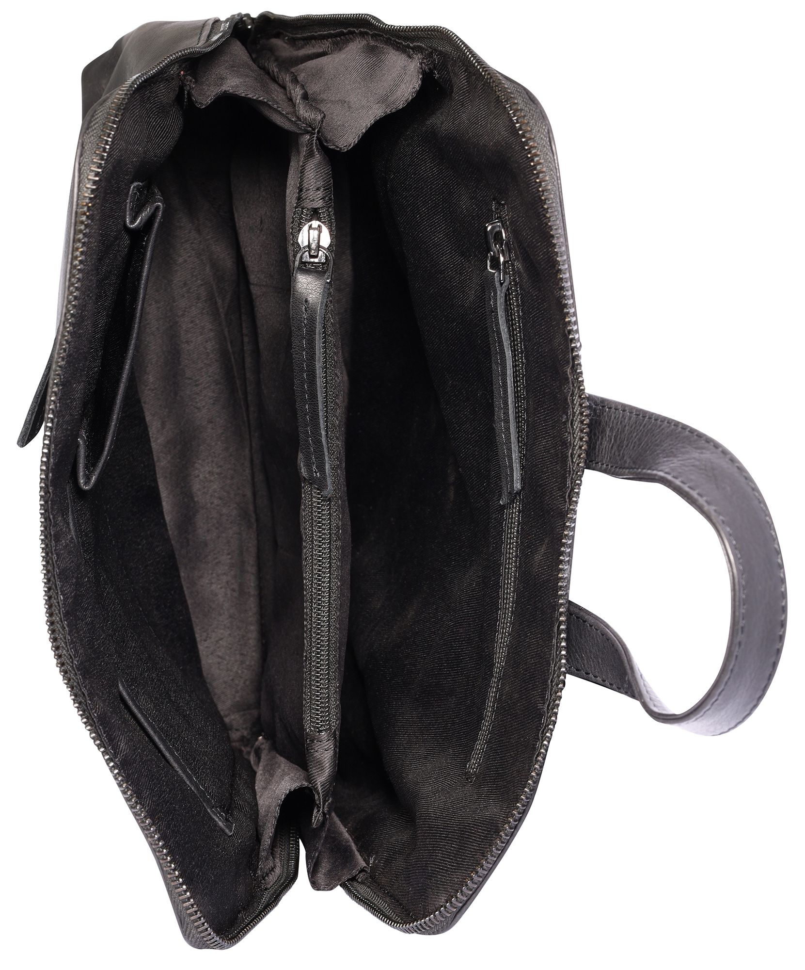 Leonardo Verrelli, Echtleder Rucksack/Tasche, Reißverschluss, verstellbare Riemen, schwarz