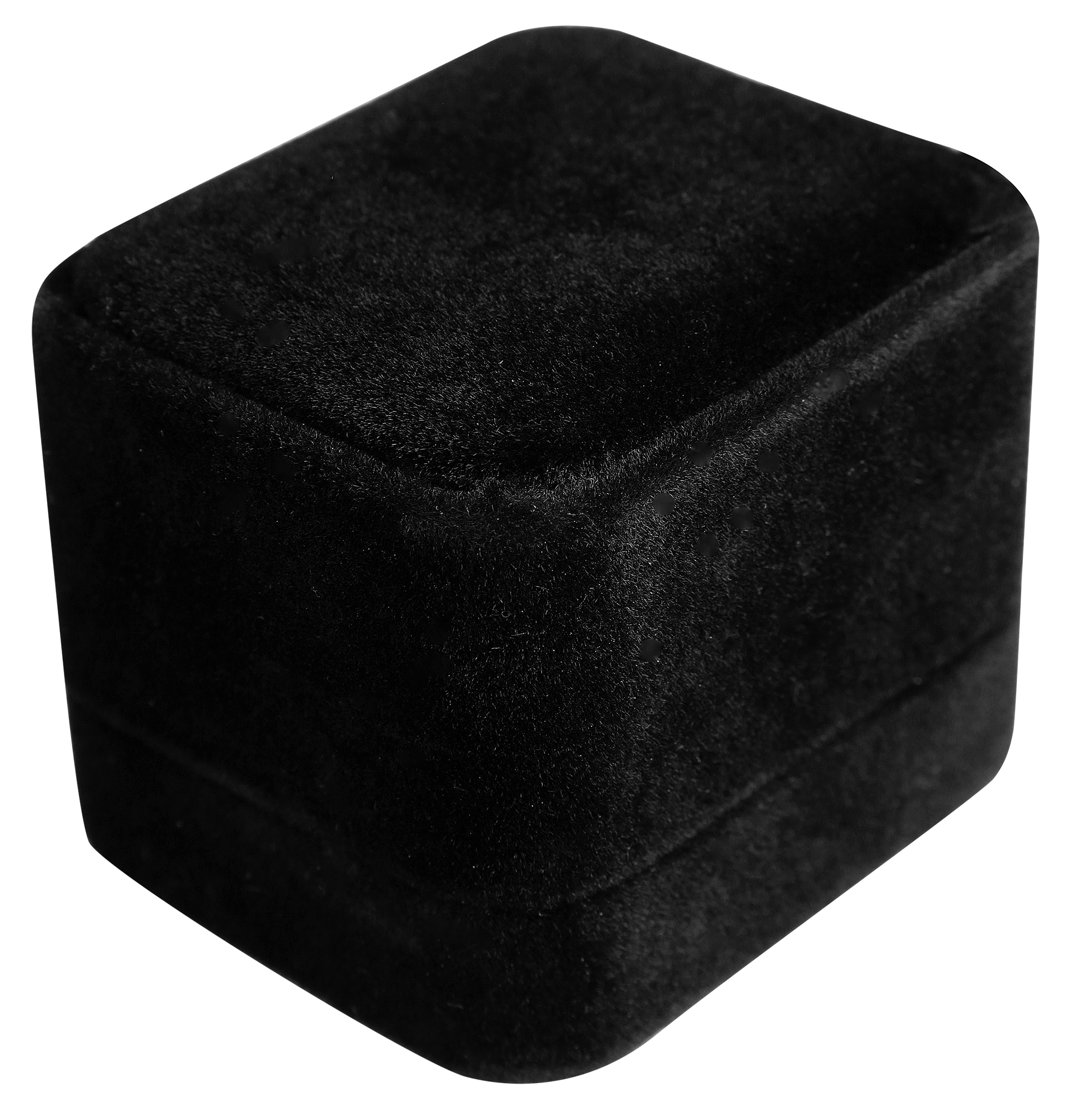 Ringbox, Samt, schwarz, 6 cm x 5 cm x 4,5 cm