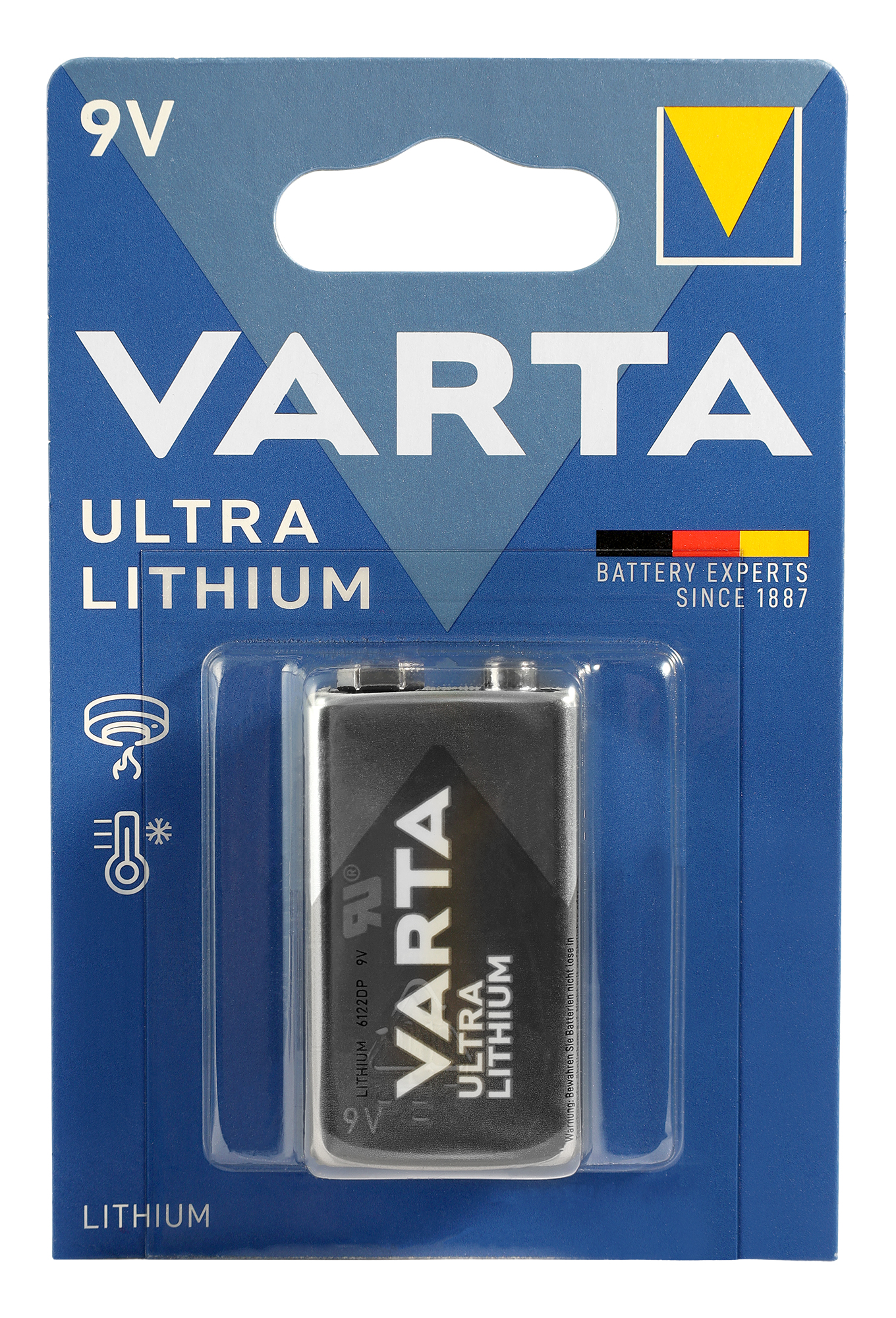 Varta 6122 Batterie Ultra Lithium, 9V/ E-Block