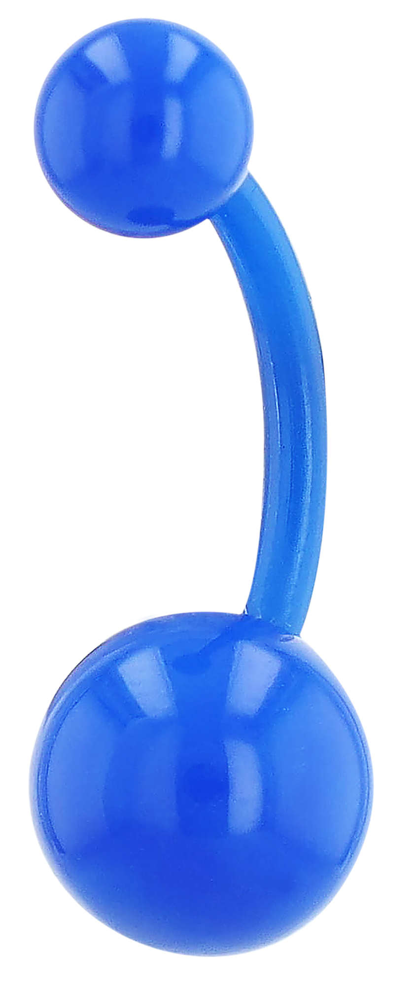 "Mirnesa" Bauchnabelpiercing, VE 6 aus Kunststoff, Länge 10 mm/ Stärke 1,5 mm, blau