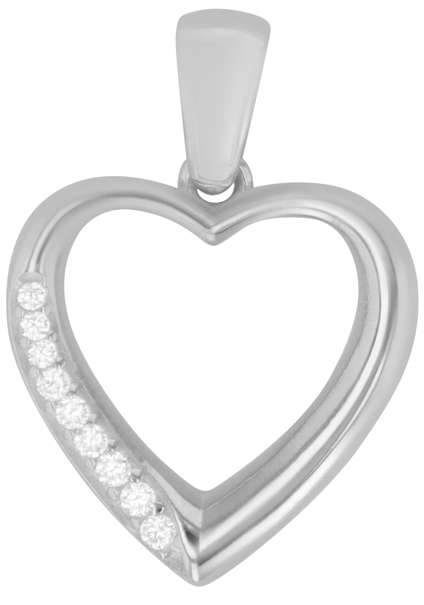 "Dalia" 925/- Echt Silber Anhänger, Herz, silberfarben rhodiniert