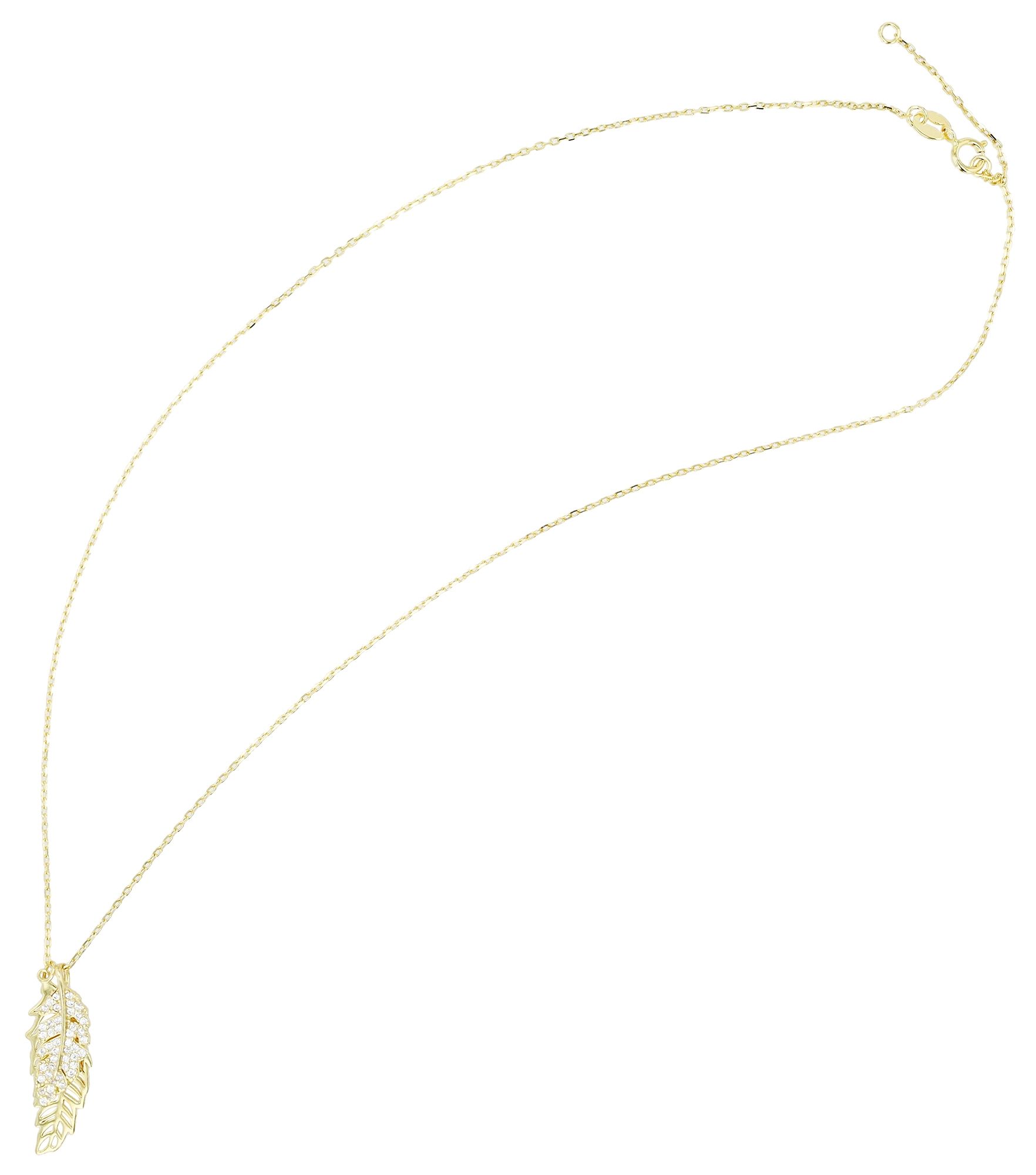 925/- Echt Silber Kette mit Anhänger "Oakley" mit Zirkonia, vergoldet