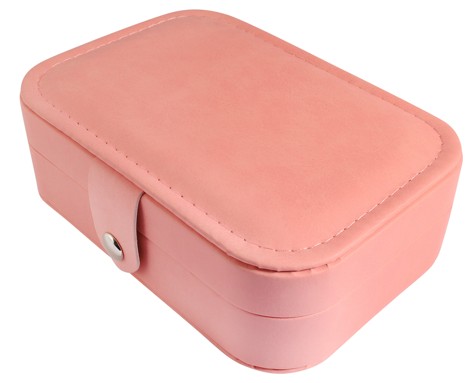 Aufbewahrungsbox für Schmuck, Lederimitat, mit Spiegel, pink