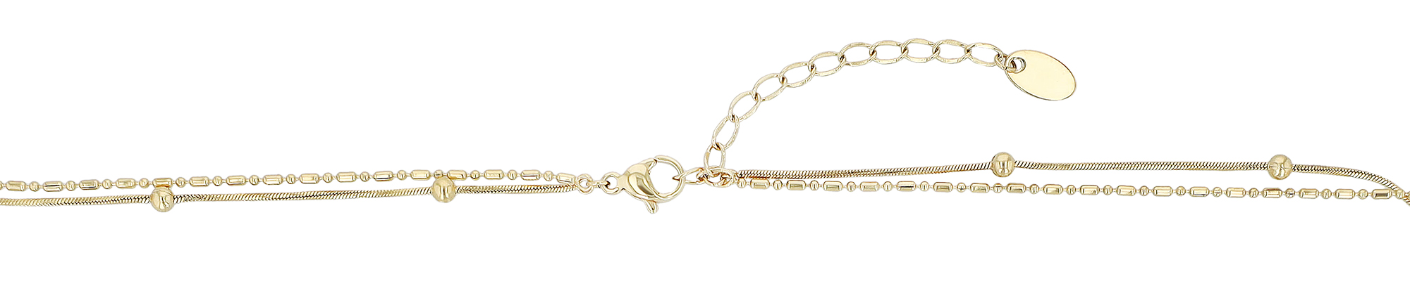 "Derly" Edelstahl Layering Kette mit Anhänger, , 41,5/ 48 + 5 cm, goldfarben