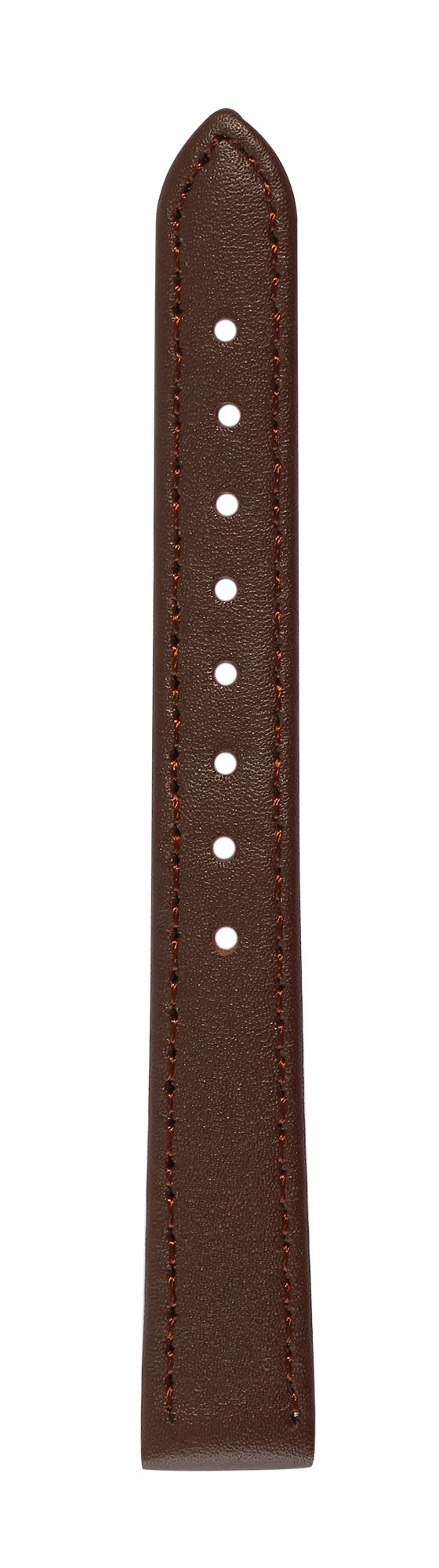Uhrenarmband aus Echtleder, genäht, dunkelbraun, 10 mm