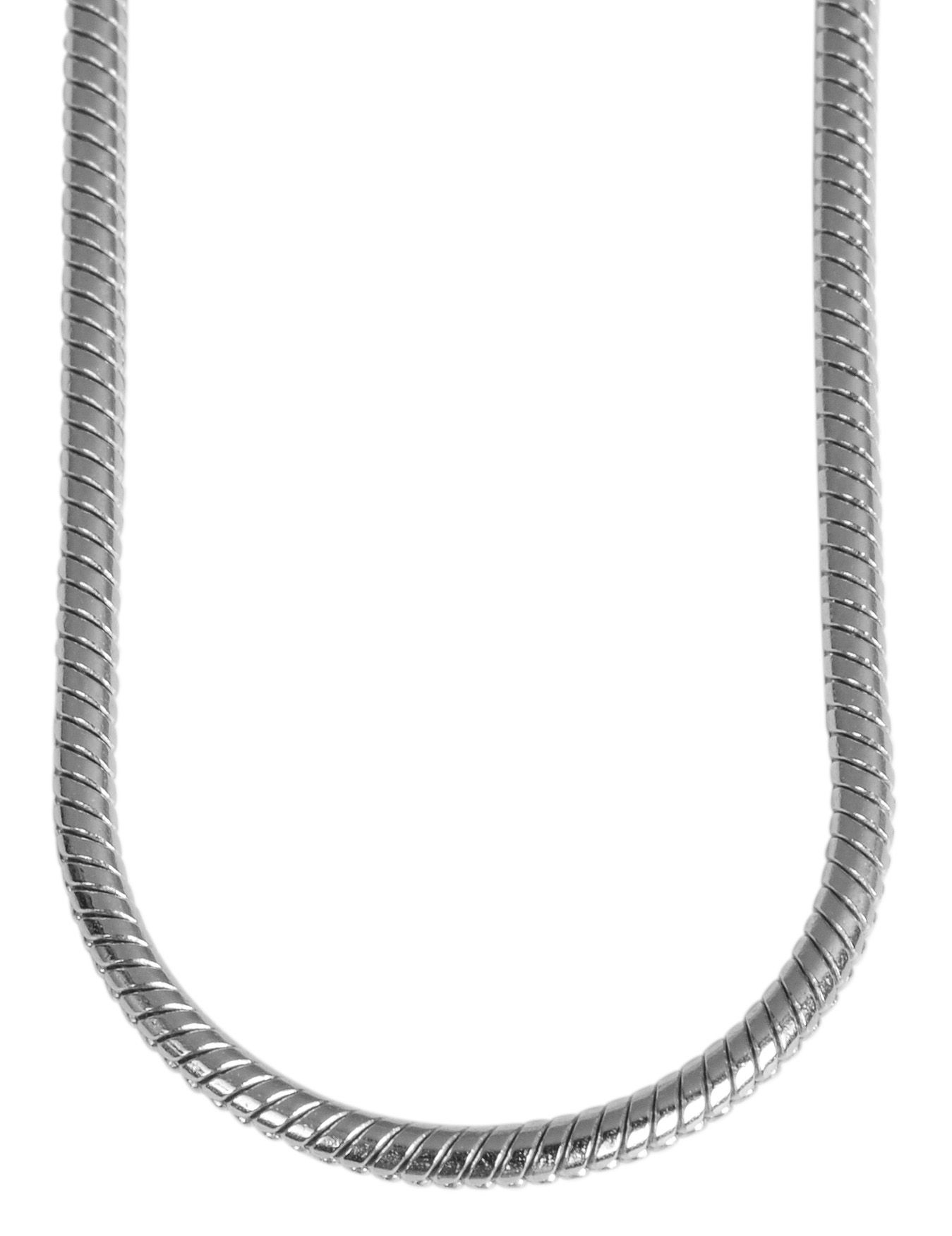 925/- Echt Silber Schlangenkette "Sajed", 42 cm / 1,5 mm, rhodiniert
