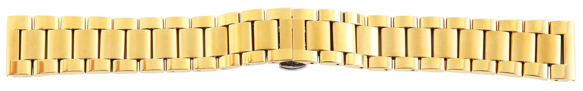 Edelstahl-Uhrenarmband, goldfarben, Butterfly-Faltschließe, 20 mm