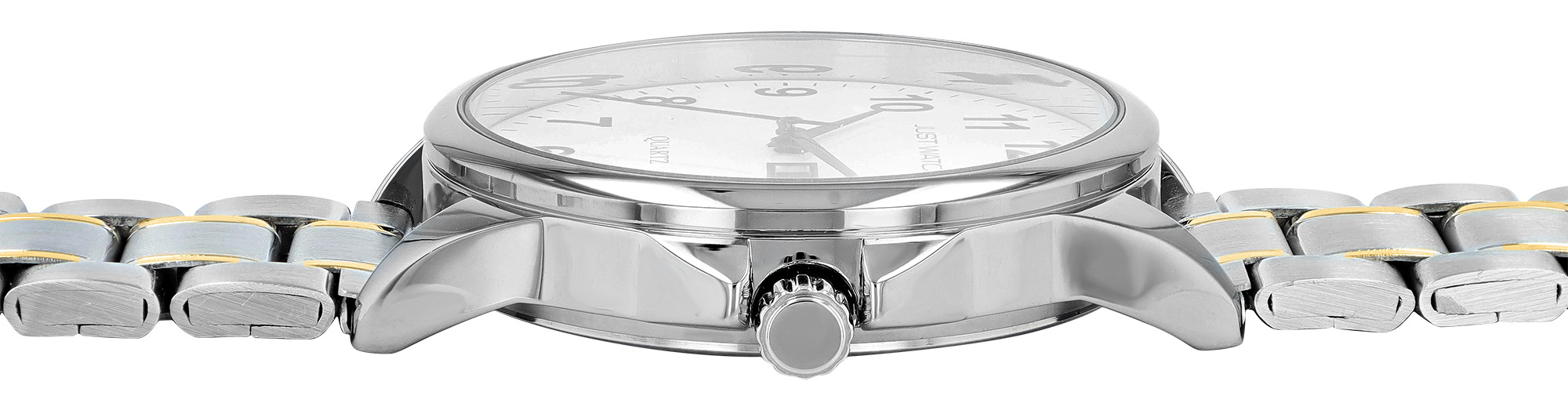 Just Watch "Paul" Herrenuhr Ø 39 mm, Edelstahlband, bicolor/ weiß