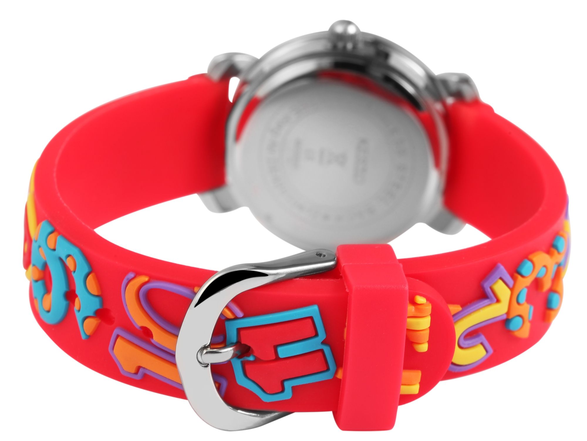 Excellanc Kinderarmbanduhr, Silikonarmband, silberfarben/rot