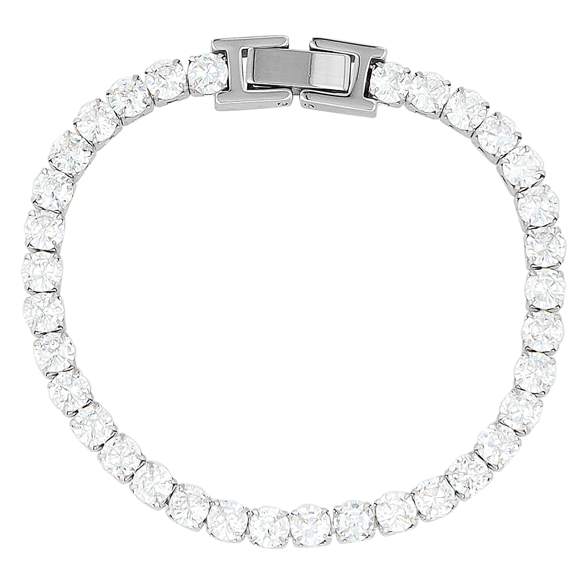 "Detta" Tennis-Armband Zirkonia, 16,5 + 2,5 cm, silberfarben