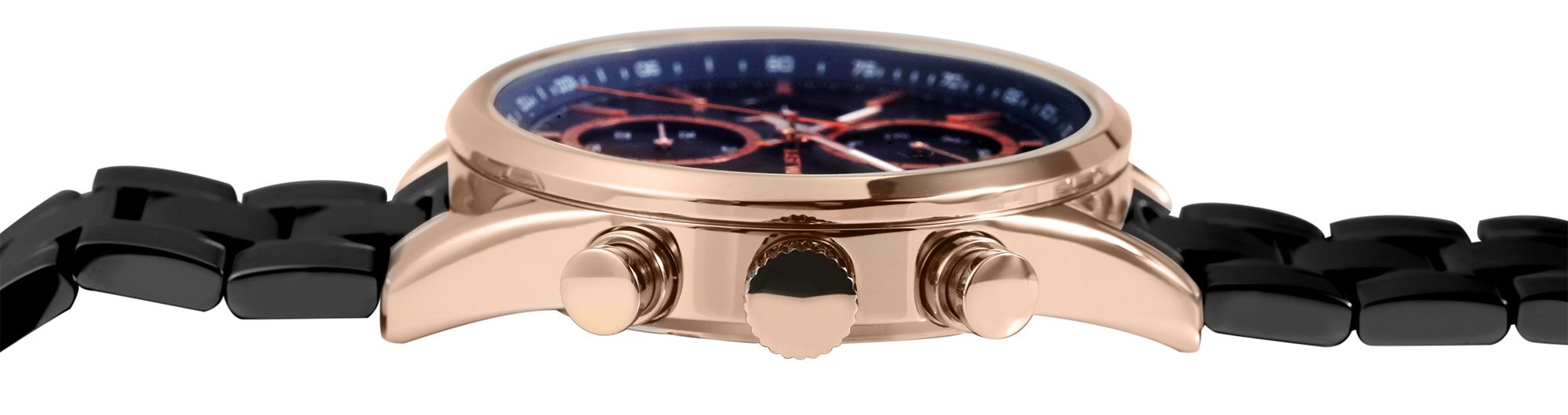 Just Watch Herrenuhr "Valcone" Edelstahlarmband, Datum- und Wochentagsanzeige, schwarz/roségoldfarben
