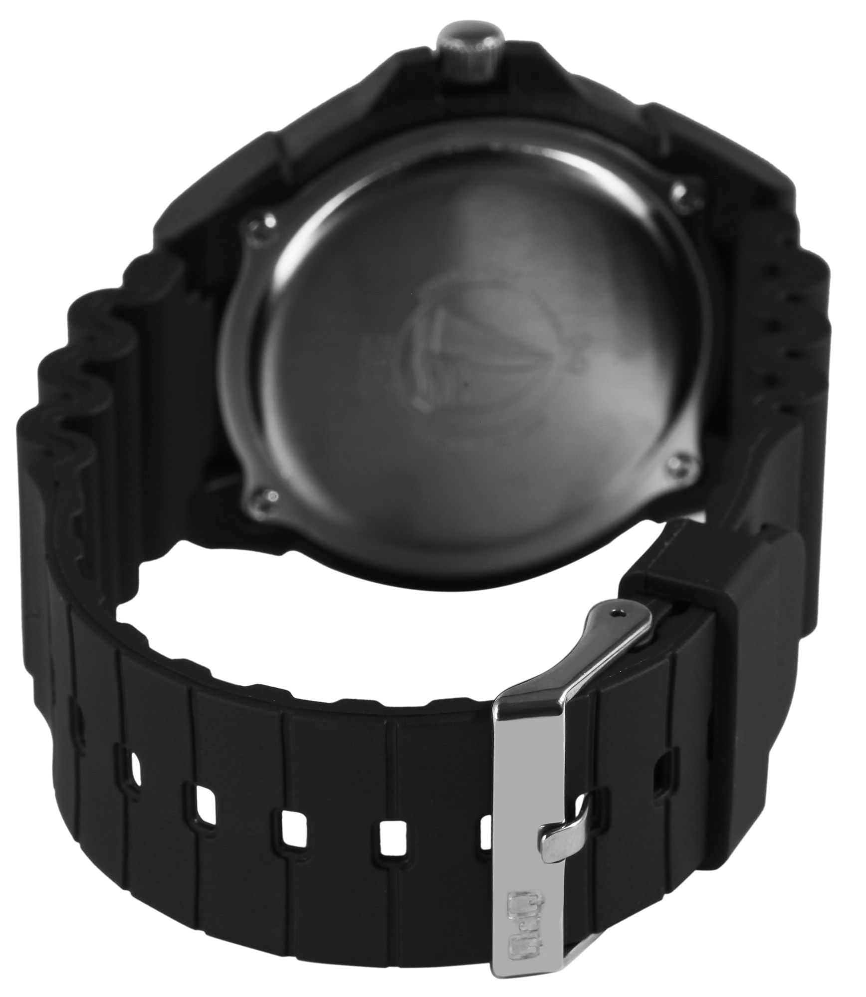 Q&Q Herrenuhr mit Resinband, Ø 43 mm, schwarz/silberfarben